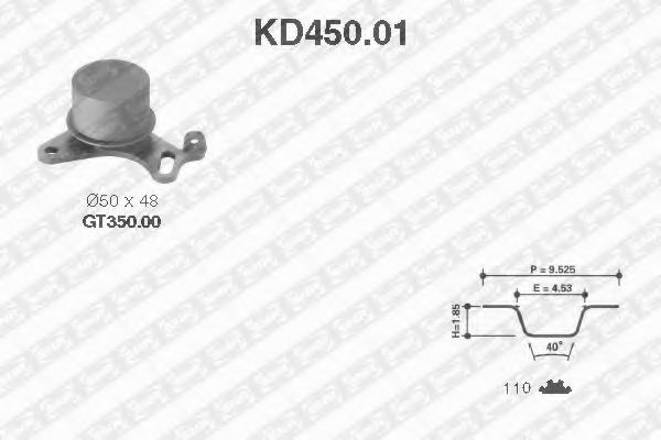 комплект ангренажен ремък KD450.01