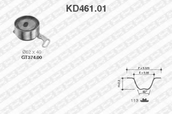 комплект ангренажен ремък KD461.01