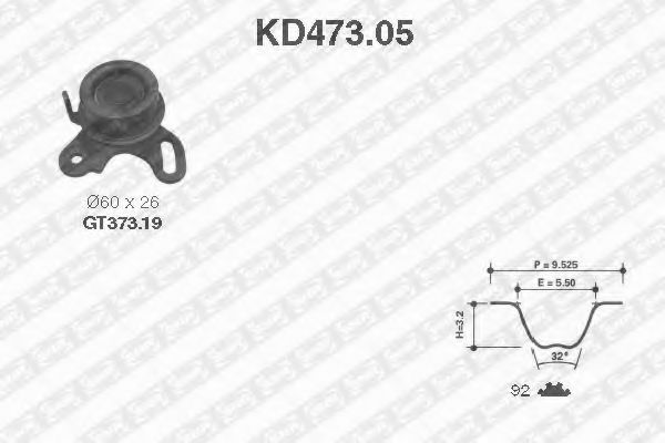 комплект ангренажен ремък KD473.05