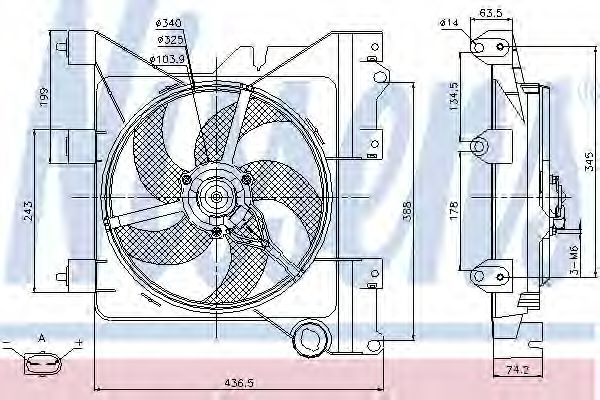 вентилатор, охлаждане на двигателя 85316