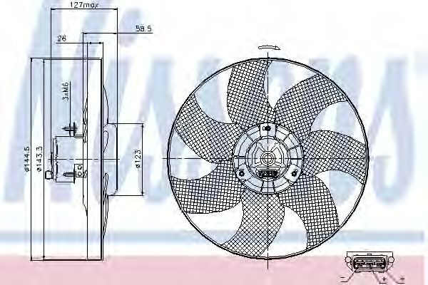 вентилатор, охлаждане на двигателя 85542