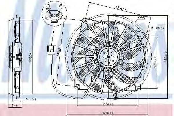 вентилатор, охлаждане на двигателя 85637