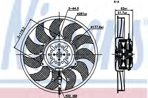 вентилатор, охлаждане на двигателя 85692