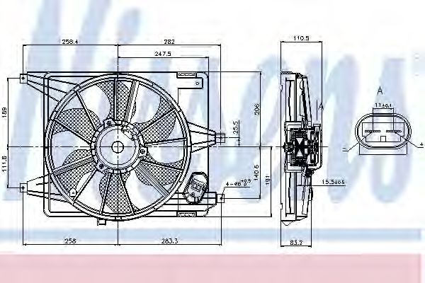 вентилатор, охлаждане на двигателя 85708