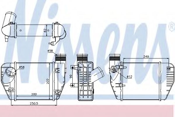 интеркулер (охладител за въздуха на турбината) 96544