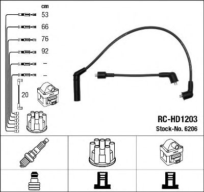 комплект запалителеи кабели 6206