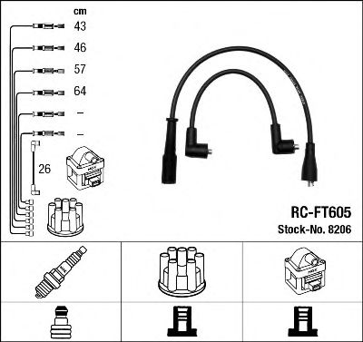 комплект запалителеи кабели 8206