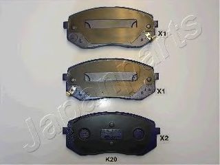 комплект спирачно феродо, дискови спирачки PA-K20AF