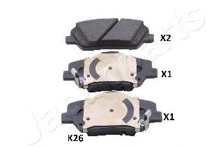 комплект спирачно феродо, дискови спирачки PA-K26AF