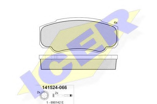 комплект спирачно феродо, дискови спирачки 141524-066