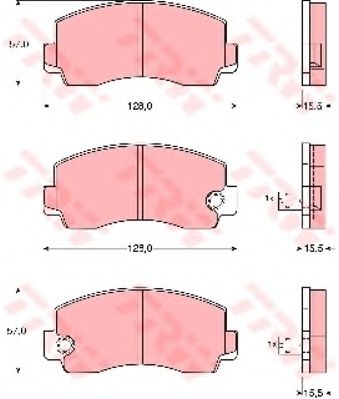 комплект спирачно феродо, дискови спирачки GDB212