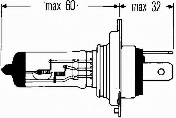 крушка с нагреваема жичка, фар за дълги светлини 8GJ 002 525-131