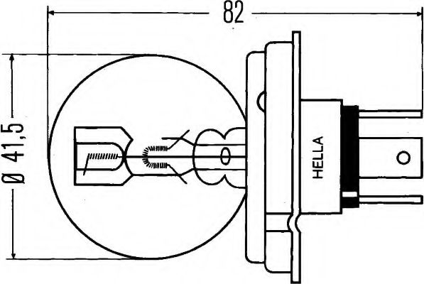 крушка с нагреваема жичка, фар за дълги светлини 8GD 002 088-251