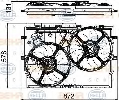 вентилатор, охлаждане на двигателя 8EW 351 041-441