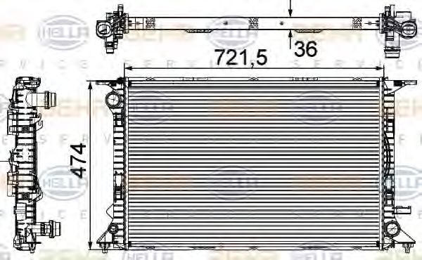 радиатор, охлаждане на двигателя 8MK 376 745-641