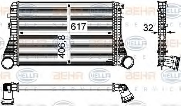 интеркулер (охладител за въздуха на турбината) 8ML 376 746-061