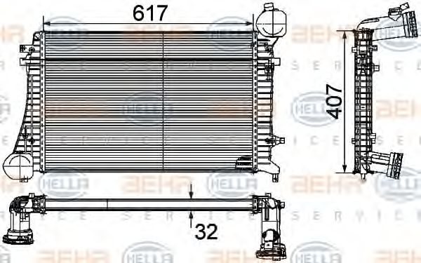 интеркулер (охладител за въздуха на турбината) 8ML 376 746-071