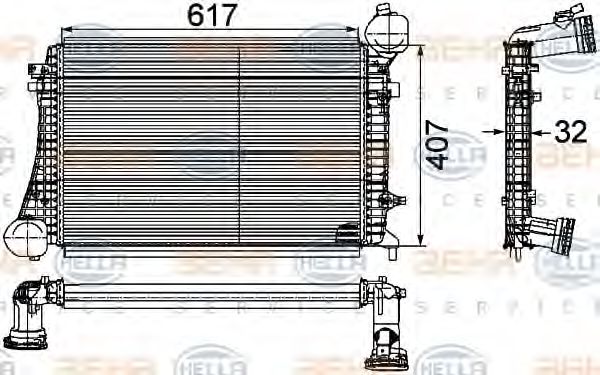 интеркулер (охладител за въздуха на турбината) 8ML 376 746-151