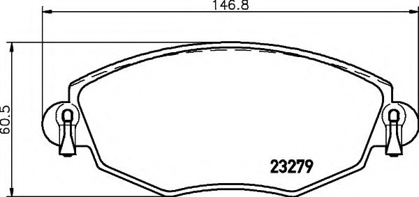комплект спирачно феродо, дискови спирачки 8DB 355 009-071