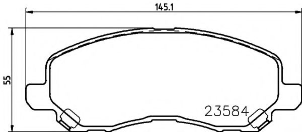 комплект спирачно феродо, дискови спирачки 8DB 355 009-671