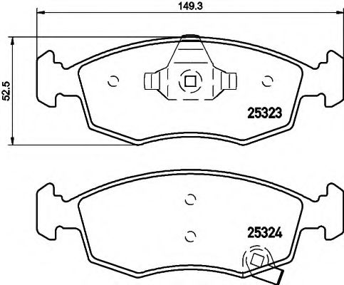 комплект спирачно феродо, дискови спирачки 8DB 355 016-231