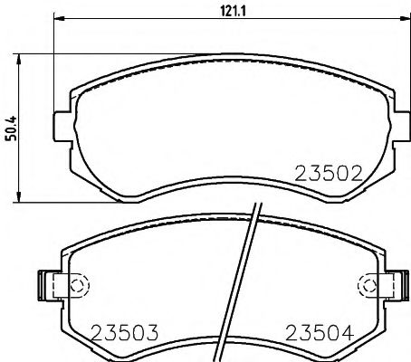 комплект спирачно феродо, дискови спирачки 8DB 355 017-201