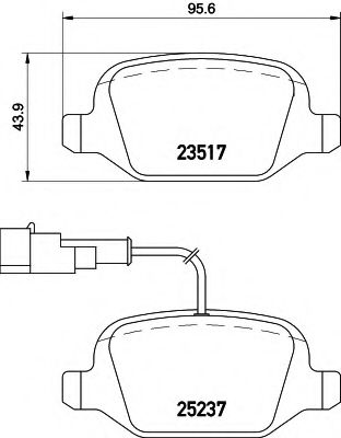 комплект спирачно феродо, дискови спирачки 8DB 355 019-961