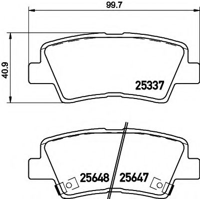 комплект спирачно феродо, дискови спирачки 8DB 355 020-371