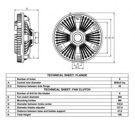 съединител, вентилатор на радиатора 49045