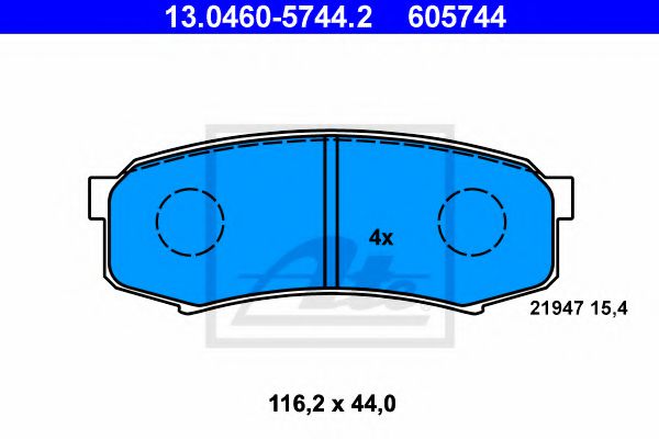 комплект спирачно феродо, дискови спирачки 13.0460-5744.2