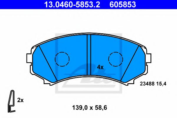комплект спирачно феродо, дискови спирачки 13.0460-5853.2