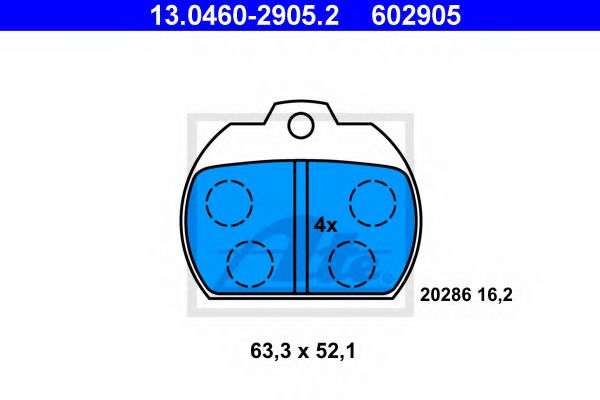 комплект спирачно феродо, дискови спирачки 13.0460-2905.2
