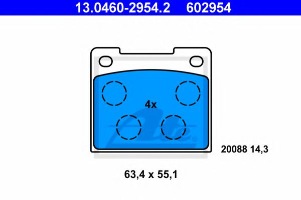 комплект спирачно феродо, дискови спирачки 13.0460-2954.2