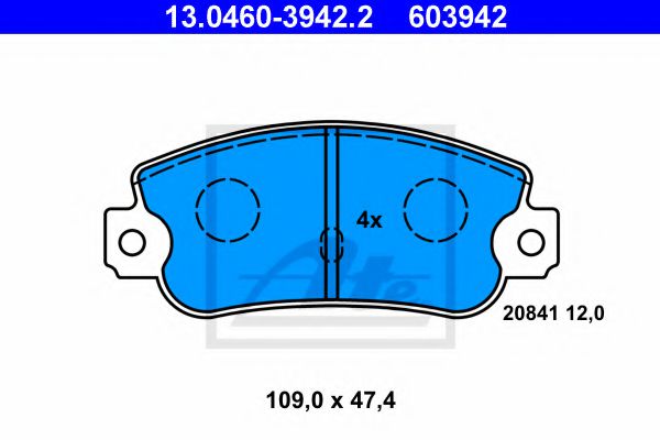 комплект спирачно феродо, дискови спирачки 13.0460-3942.2