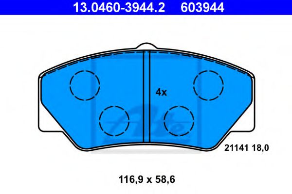 комплект спирачно феродо, дискови спирачки 13.0460-3944.2
