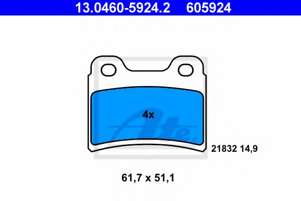 комплект спирачно феродо, дискови спирачки 13.0460-5924.2