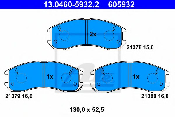 комплект спирачно феродо, дискови спирачки 13.0460-5932.2