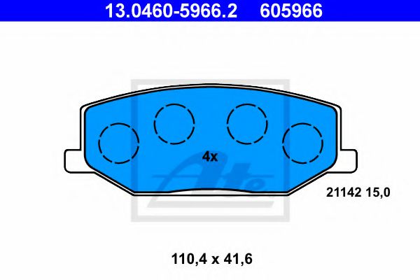 комплект спирачно феродо, дискови спирачки 13.0460-5966.2