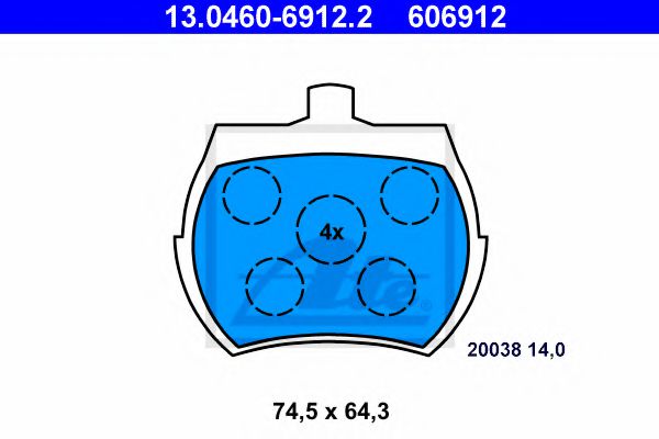 комплект спирачно феродо, дискови спирачки 13.0460-6912.2