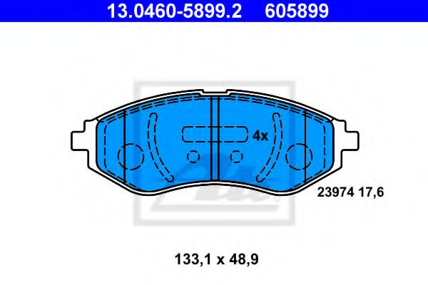 комплект спирачно феродо, дискови спирачки 13.0460-5899.2