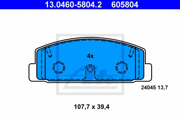 комплект спирачно феродо, дискови спирачки 13.0460-5804.2