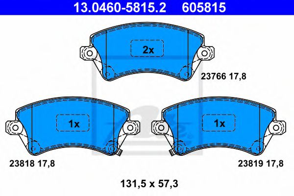 комплект спирачно феродо, дискови спирачки 13.0460-5815.2
