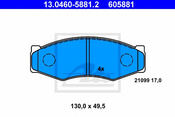 комплект спирачно феродо, дискови спирачки 13.0460-5881.2