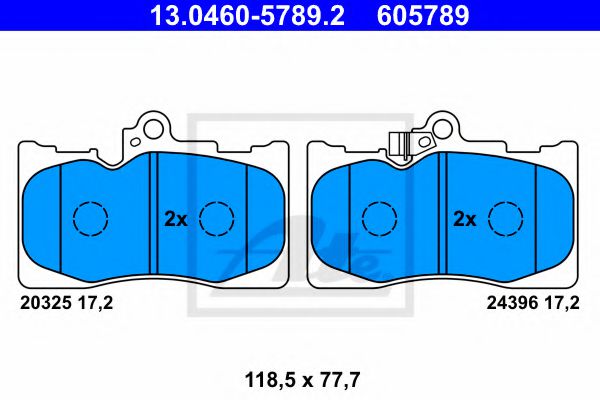 комплект спирачно феродо, дискови спирачки 13.0460-5789.2