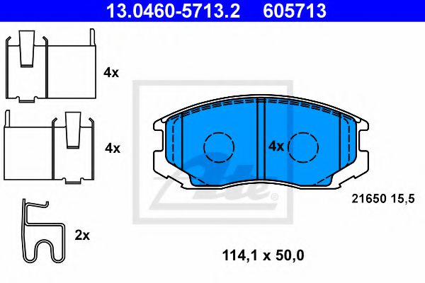 комплект спирачно феродо, дискови спирачки 13.0460-5713.2