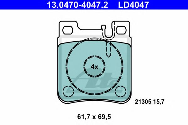комплект спирачно феродо, дискови спирачки 13.0470-4047.2