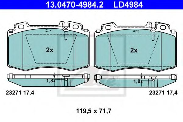 комплект спирачно феродо, дискови спирачки 13.0470-4984.2