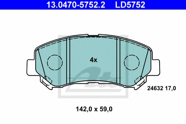 комплект спирачно феродо, дискови спирачки 13.0470-5752.2