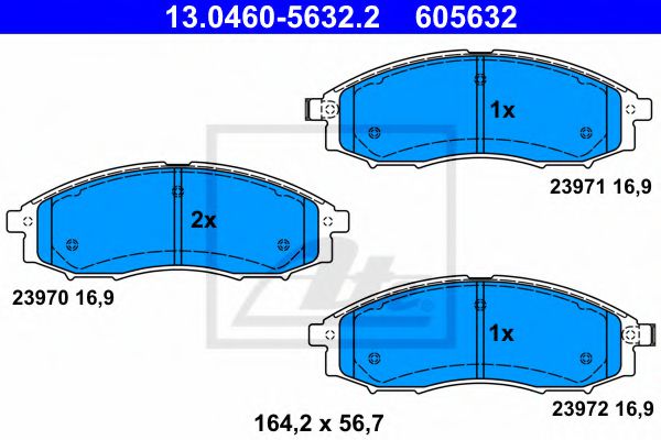 комплект спирачно феродо, дискови спирачки 13.0460-5632.2