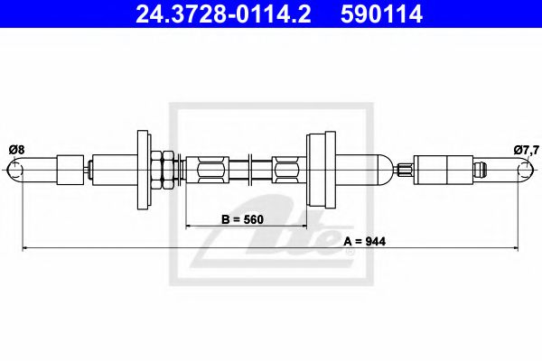 въжен механизъм, задействане на съединителя 24.3728-0114.2